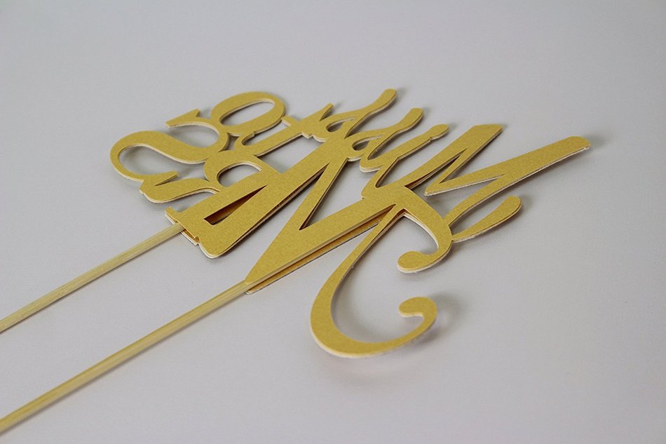All About Details Gold Miss To Mrs Cake Topper N4