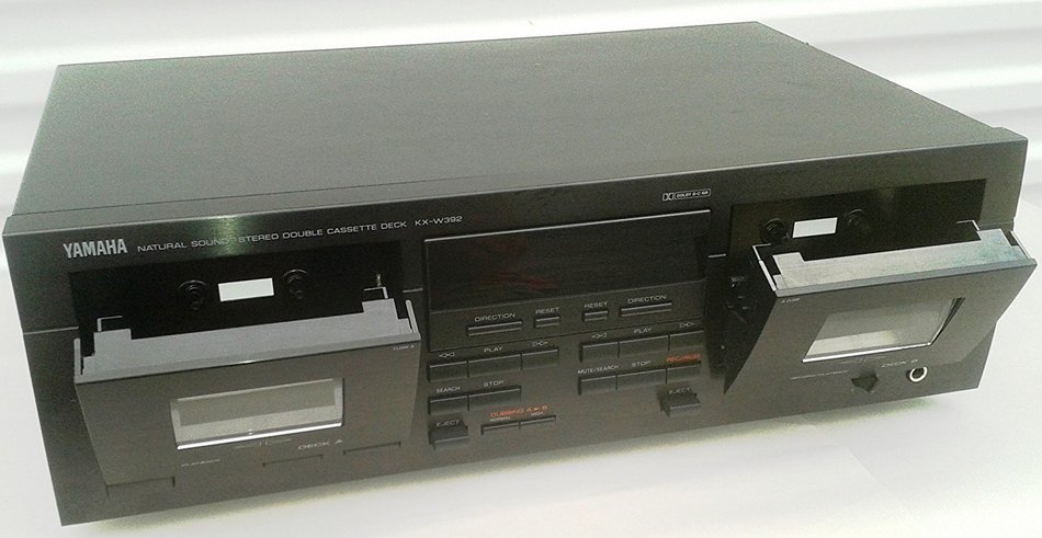 Yamaha KX-W392 Recordable Auto Reverse Dual Cassette Tape Deck with Complete with AV Cables and Online Instruction... N8