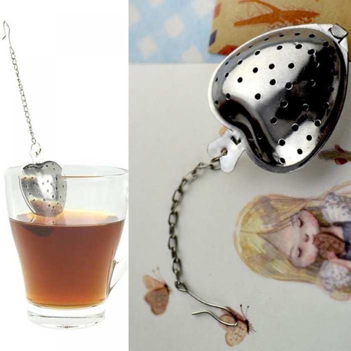 MAXGOODS Fine Heart Tea Infuser Strainer Filter Stainless Steel 2-Pack N3
