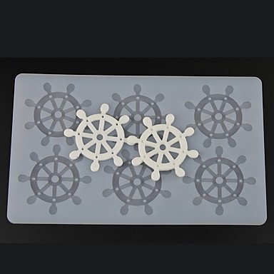 Y&XL&H 6 Hole Vessle's Steering Wheel Shape Chocolate Plugin Mold for Baking Decoration Baking Mold Silicone Material N3