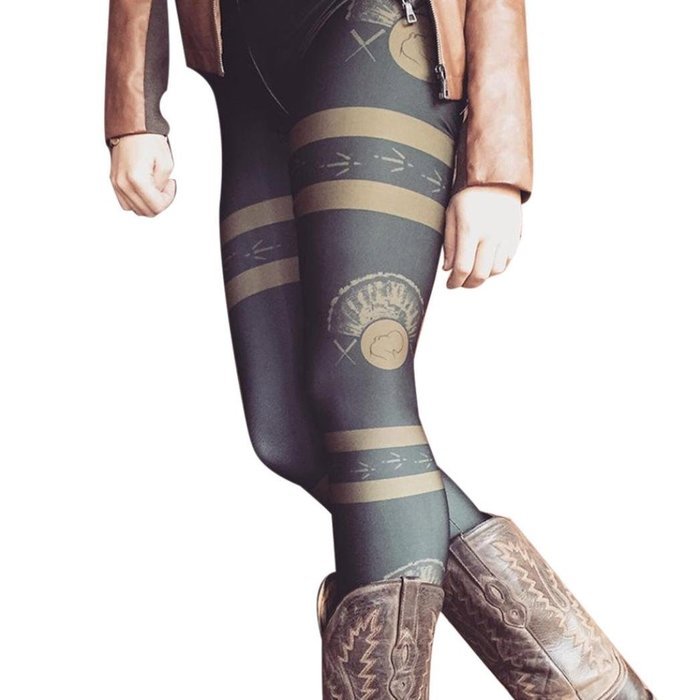 PHOTNO Fashion Women Autumn Winter Skinny Printed Stretchy Pants Leggings N9