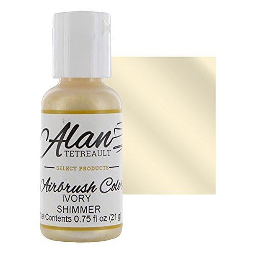 Ivory Shimmer Premium Airbrush Food Color, 3/4 Ounce by Chef Alan Tetreault