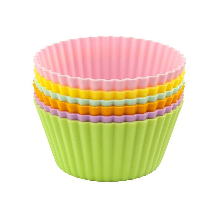 Casabella Boxed Muffin Cup, Large, Multicolor, Set of 6
