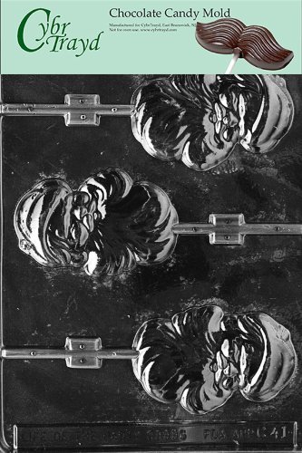 Cybrtrayd C041 Bearded Santa Lolly Life of the Party Chocolate Candy Mold with Exclusive Cybrtrayd Copyrighted...
