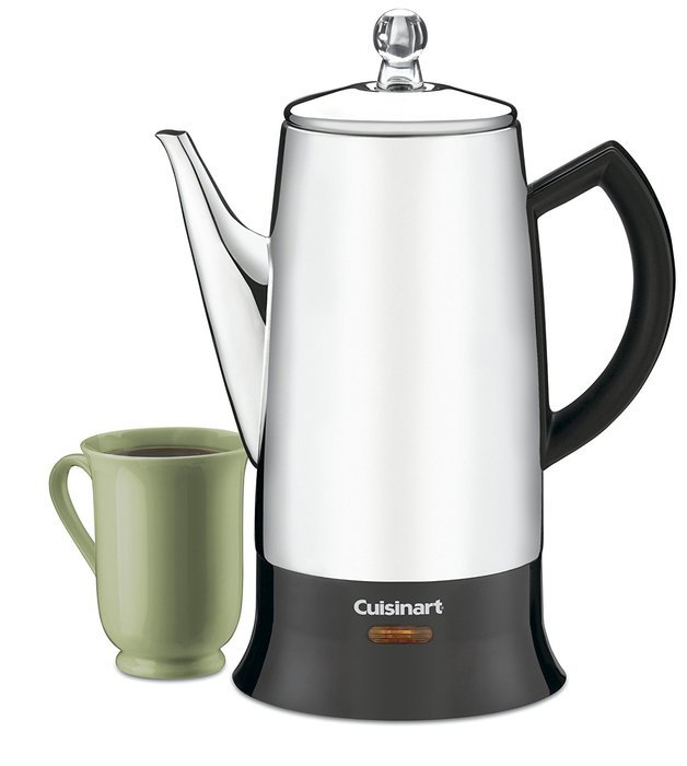 Cuisinart PRC-12 Classic 12-Cup Stainless-Steel Percolator, Black/Stainless
