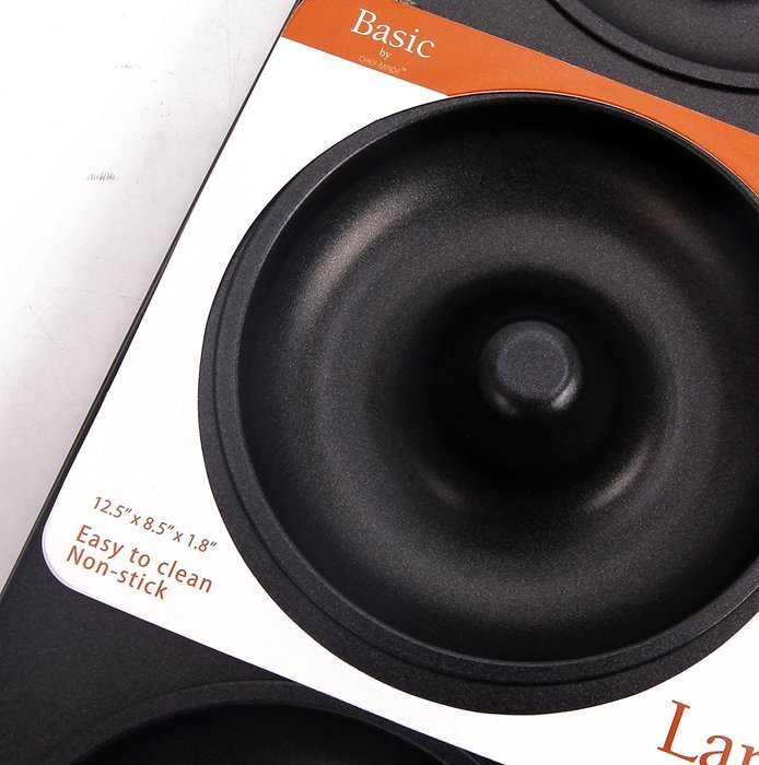 Large Donut Pan Nonstick 6-Cavity Easy to Clear 12.5" 8.5" Size,perfect gift - DarNio Chefmade N6