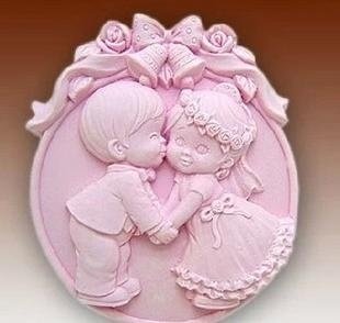 Pinkie Tm The bride and groom silicone Soap Mold,Resin Clay Chocolate Candy Silicone Cake Mold,Fondant Cake Decorating...