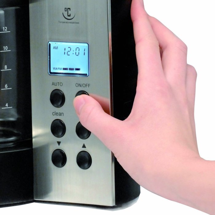 Cloer 5218NA 12-Cup Bitterness Eliminating Coffee Maker, Stainless Steel/Black N3
