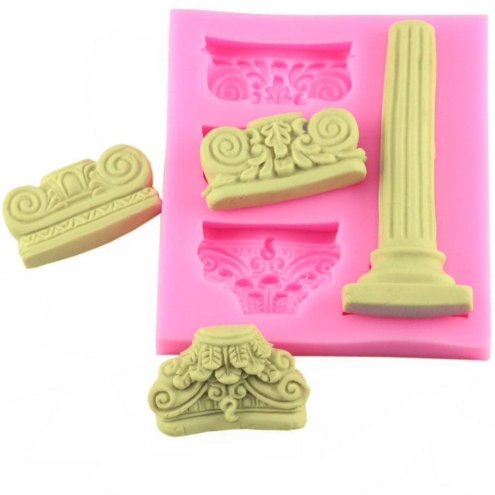 Mujiang Castle Pillar Silicone Cake Decorating Tools Clay Chocolate Candy Fondant Molds N3
