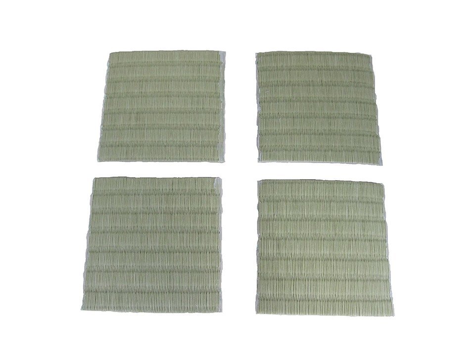 Mini Tatami Coasters 4 pieces (4" x 4") with high grade Japanese paper (tcw4f) N2