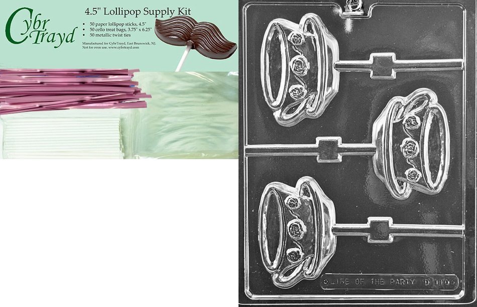 Cybrtrayd D110 Chocolate Candy Mold, Teacup and Saucer Lolly Dads and Moms N5