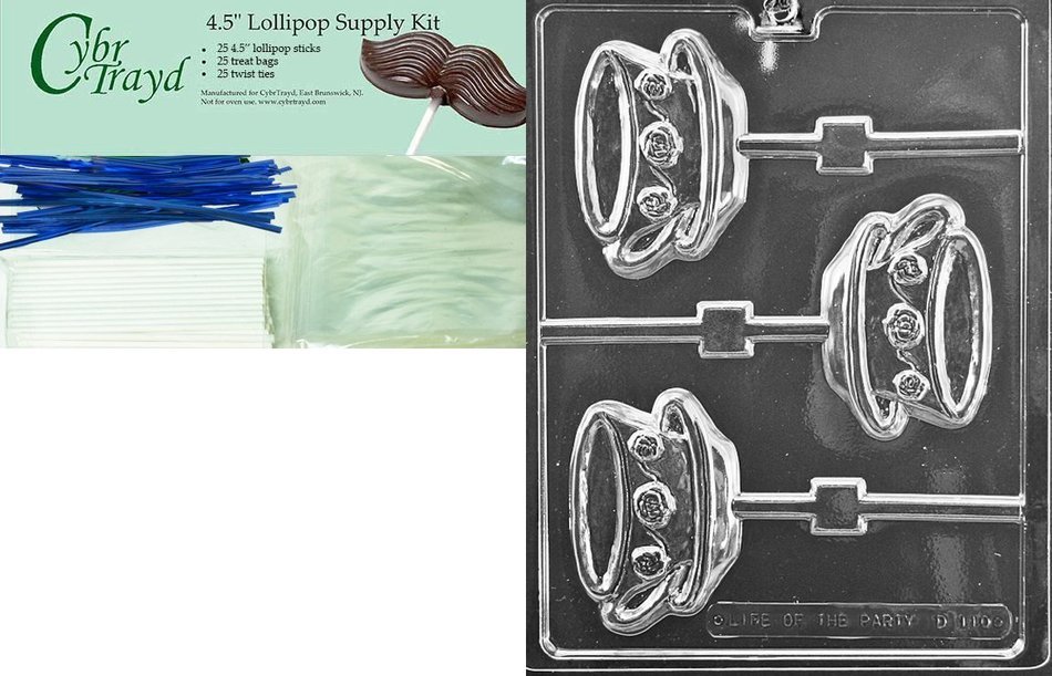 Cybrtrayd D110 Chocolate Candy Mold, Teacup and Saucer Lolly Dads and Moms N7