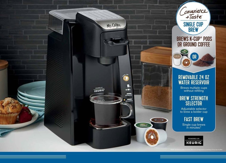 Mr. Coffee BVMC-SC500-1 Single K-Cup Brewing System, 24 oz, Black N8