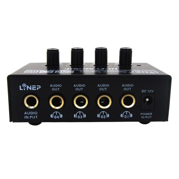 Julyfox&reg;high Performance 1 to 4 Output A908 Headset Amplifier Black Four-way Audio Amplifier N8