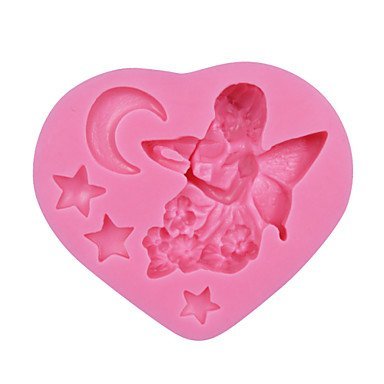 Y&XL&H Angle Girl Moon Fondant Cake Mold Decoration Fondant Mould Baby Feeding Bottle Silicone Soap Candle Molds N2