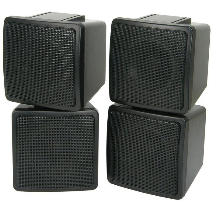PAIR SATELLITE SPEAKERS -100W 8OHM -WALL/BOOKSHELF- COMPACT/SMALL - RESTAURANT N2