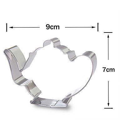 Y&XL&H 2 Pieces Set of Teacup and Teapot Shape Cookie Cutters Fruit Cut Molds Stainless Steel N4