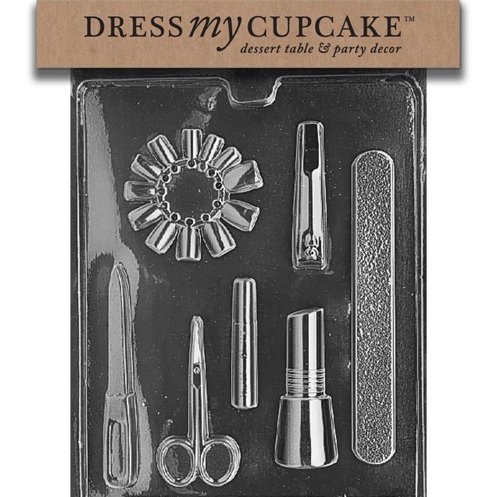 Dress My Cupcake DMCJ077 Chocolate Candy Mold, Manicure Bundle