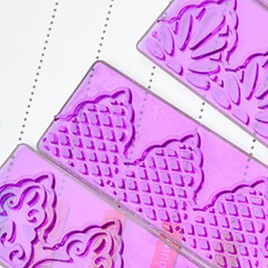 Y&XL&H 4-Piece Fondant Cake Frill Mold Plastic Border Cake Decoration Mold N2