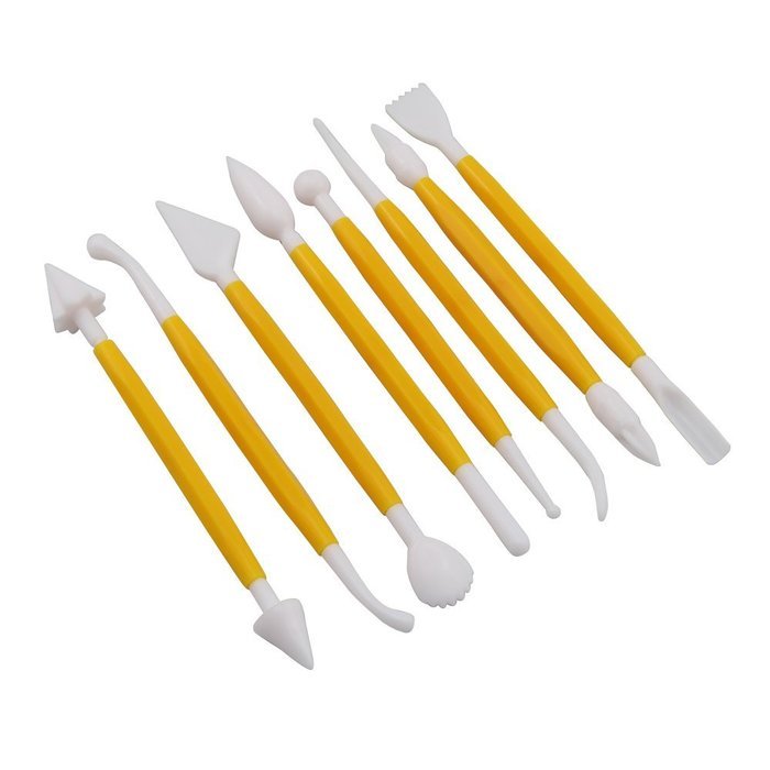 Yellow 8pcs Decorating Pen Tools for Sugarcraft Fondant Cream Cake Supplies