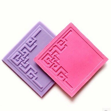Y&XL&H Lace Embossing Dies Fondant Cake Chocolate Silicone Mold Pad,Cupcake Decoration Tools,L7.2cmW7.1cmH0.4cm