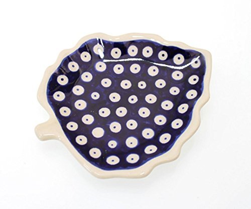 Classic Boleslawiec, Polish Pottery Hand Painted Ceramic Tea Bag Tidy Holder, Diameter: 4.3x5.1inch 516-T-001 N2