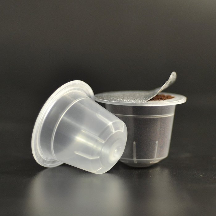 CM Caspule -Box of 100pcs Clear color Empty Capsule Compatbile Nespresso(Fillable Tea or Coffee) +100pcs CM Lids...