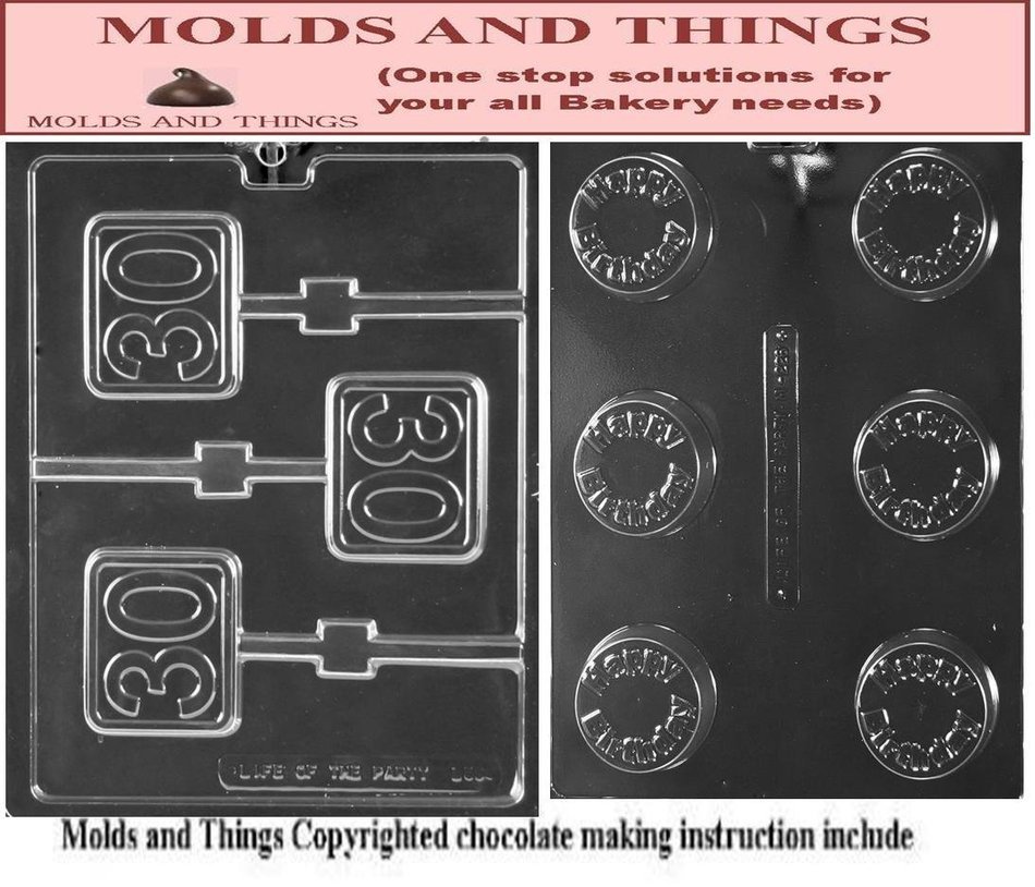 30TH Lolly numbers and letters Chocolate candy mold and Happy birthday Cookie Numbers and letters chocolate candy...