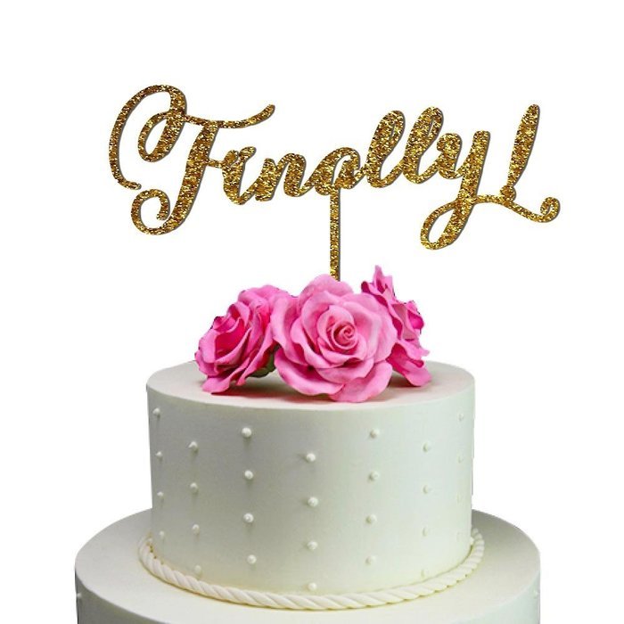 Sugar Yeti Made In USA Wedding Cake Topper Finally ! #7 Gold Mirror N18