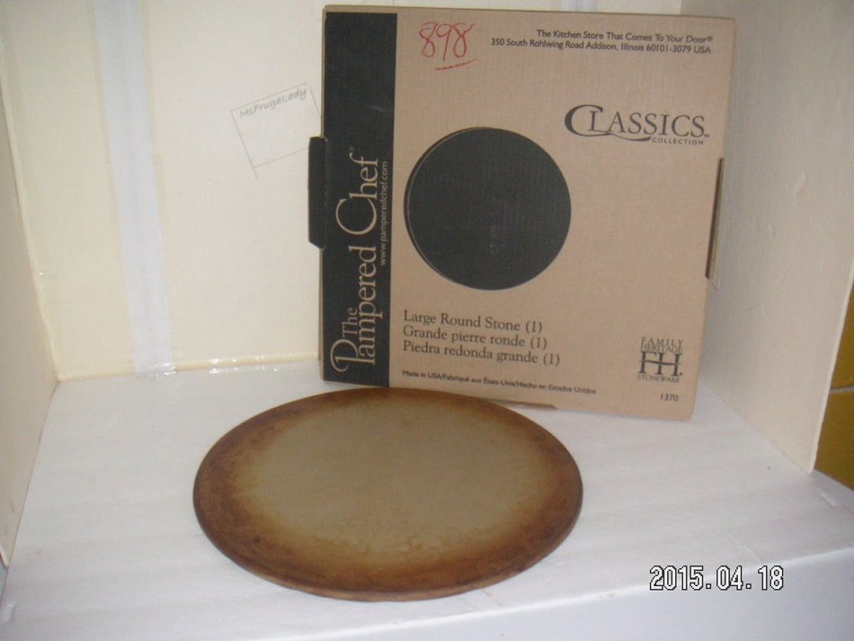 Pampered Chef 15" Large Flat Pizza Stoneware N4