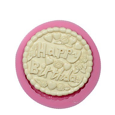 Y&XL&H Round Happy Birthday Fondant Silicone Mold Cake Decorating Mould Chocolate Mould Silicone Cake Design Cake... N2