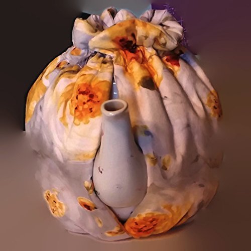 Teapot Cozy with Yellow and White Flowers on silver for 5-8 cup teapot #409 N2