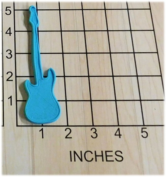 Fender Bass Guitar Shape Fondant Cookie Cutter and Stamp #1034 N2