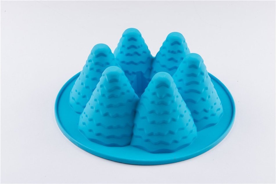 6 cavity big pine tree silicone handmade diy cake chocolate jello