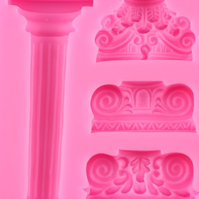 Mujiang Castle Pillar Silicone Cake Decorating Tools Clay Chocolate Candy Fondant Molds N6