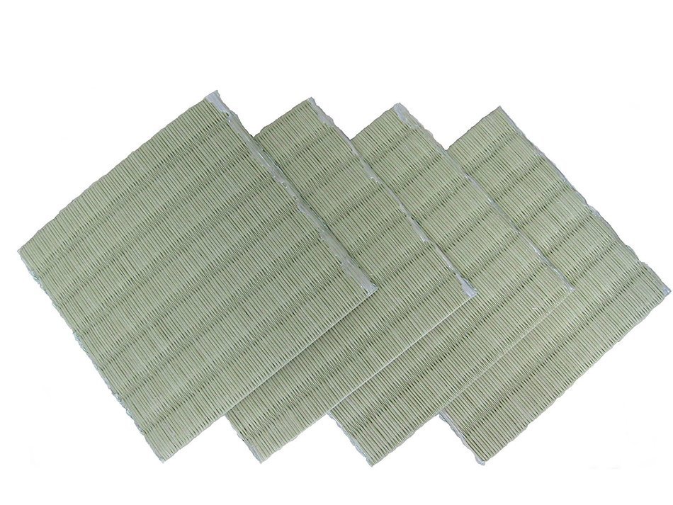 Mini Tatami Coasters 4 pieces (4" x 4") with high grade Japanese paper (tcw4f) N3