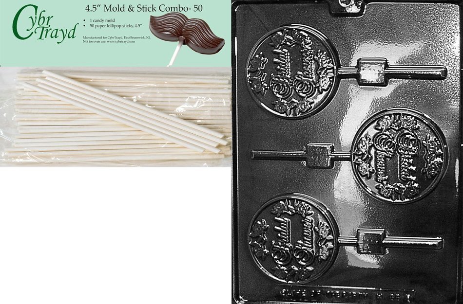 Cybrtrayd W066 Bridal Shower Pops Chocolate Candy Mold with Exclusive Cybrtrayd Copyrighted Chocolate Molding... N8
