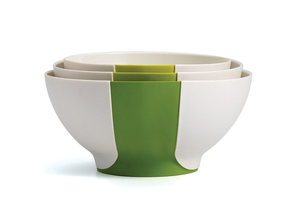 Chef'n SleekStor Pinch and Pour Mixing Bowl Set, Arugula, Avocado and Wasabi N4