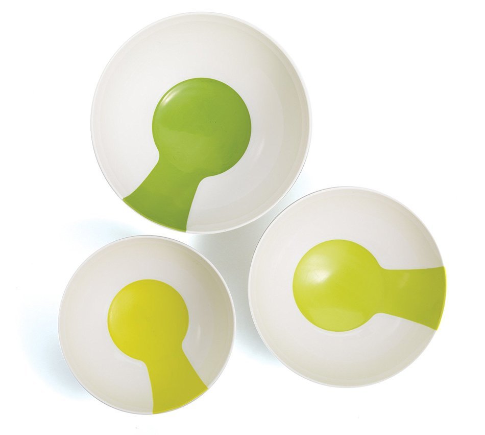 Chef'n SleekStor Pinch and Pour Mixing Bowl Set, Arugula, Avocado and Wasabi N6