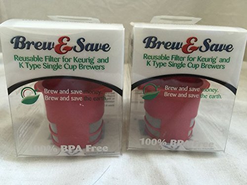 Brew & Save Reusable Filter for Keurig and K Type Single Cup Brewers 2 Pack