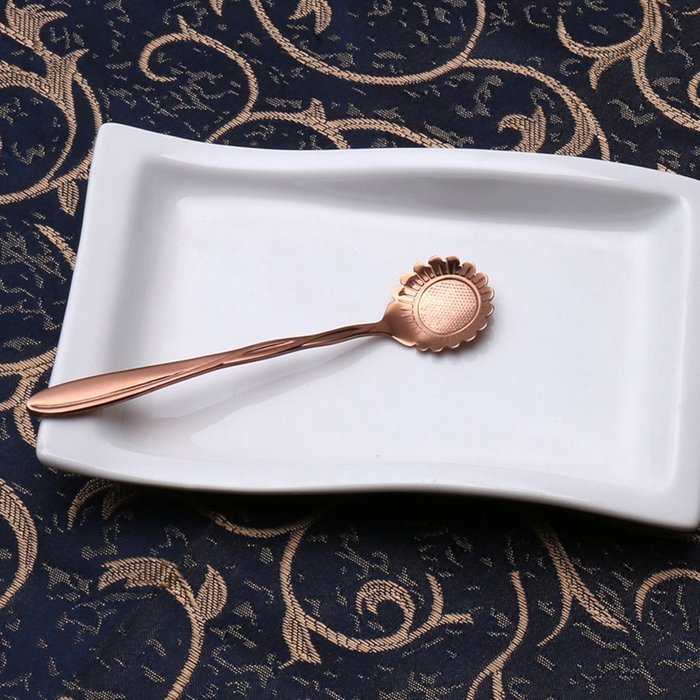 Coffee Scoops, Stainless Steel Tableware Creative Sunflower Flower Pattern Coffee Spoons Stirring Spoon Sugar... N55