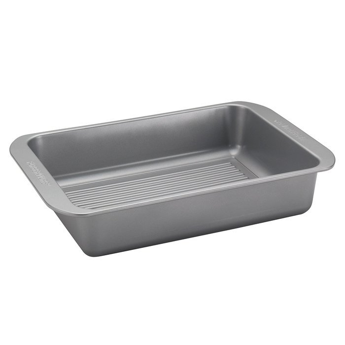Farberware Nonstick Bakeware 10-Inch x 14-Inch Roaster with Built-In Rack, Gray N2