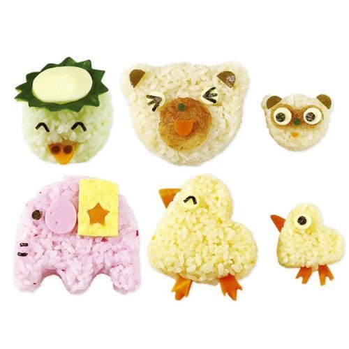 3Pcs Mix-color Animal Emotion Pattern Sushi Rice Ball Bento Mold Kit N9