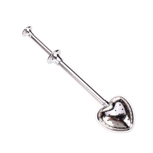 Heart Shape Push Style Tea Infuser Strainer N2
