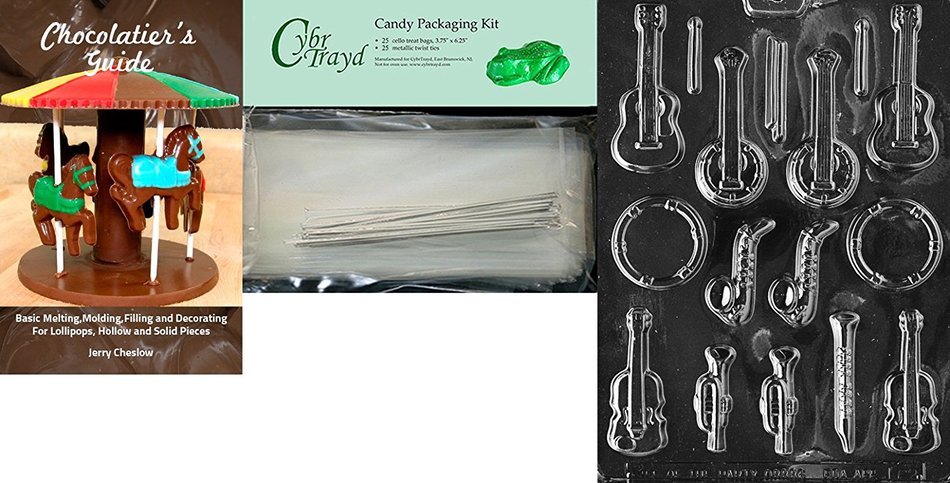 Cybrtrayd J062 Musical Instruments Chocolate Candy Mold with Exclusive Cybrtrayd Copyrighted Chocolate Molding... N2