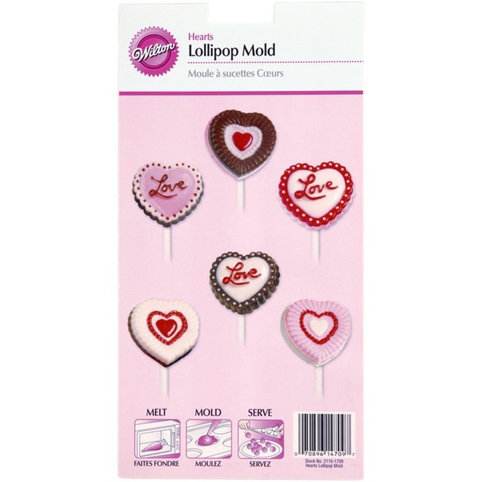 Wilton Lollipop Mold, Hearts