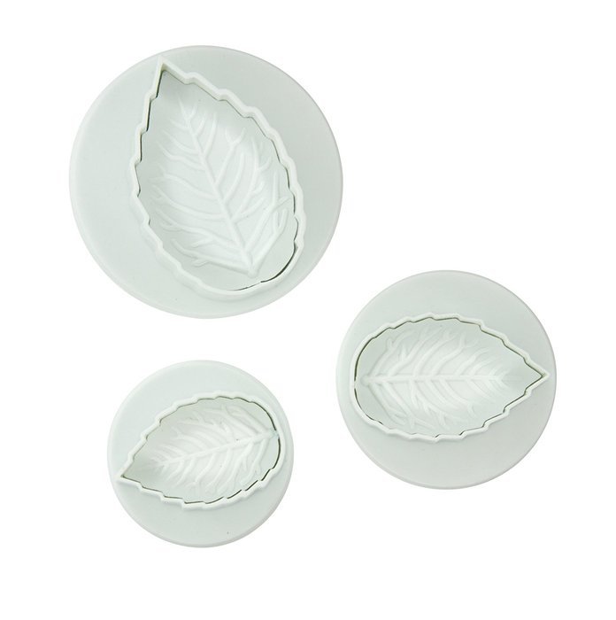Fox Run Brands 67002 3-Piece Rose Leaf Fondant Plunger Cutter Set