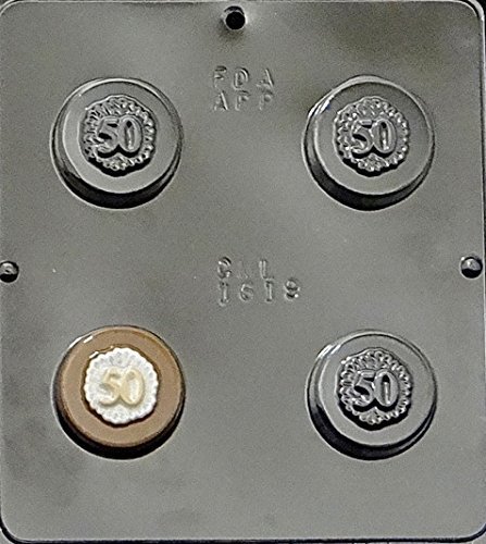 "50" 50th Anniversary or Birthday Oreo Cookie Sandwich Chocolate Candy Mold 1619