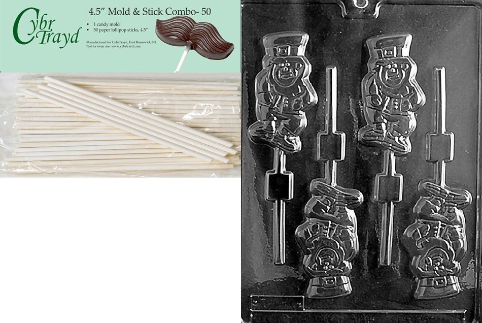 Cybrtrayd P008 Leprechaun Lolly Chocolate Candy Mold with Exclusive Cybrtrayd Copyrighted Chocolate Molding Instructions... N7