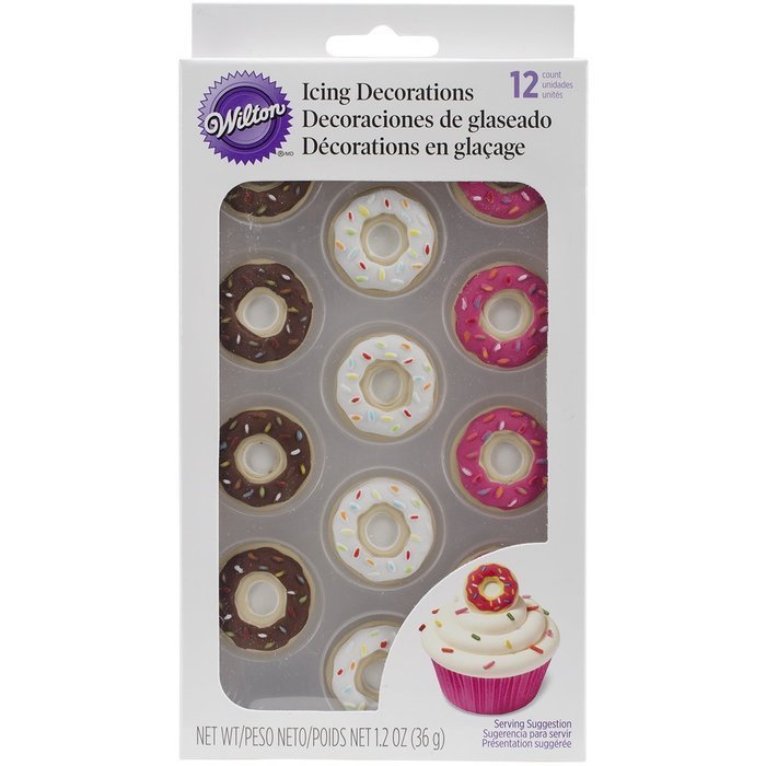 Wilton 710-6009 12 Count Donut Icing Decorations, Assorted